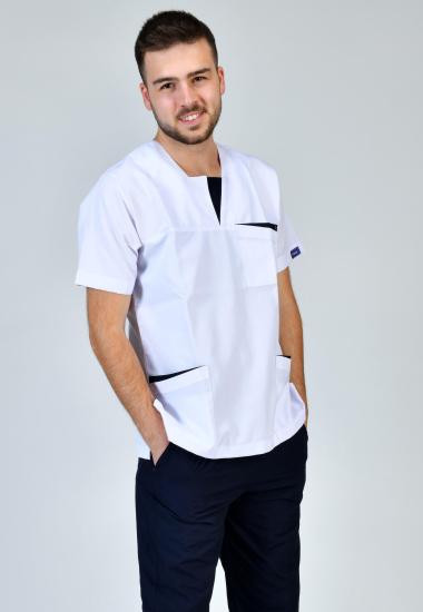 Staj Forması W Yaka - Alpaka - Beyaz - Tek Üst 